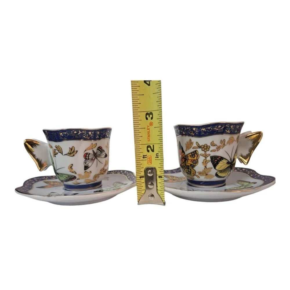 Formalities by Baum Bros Set of 2- Butterflies Demitasse Teacup‎ & Saucer